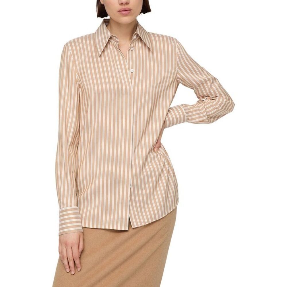 Lafayette 148 New York Womens French Cuffed Silk Blouse